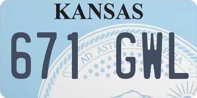 KS license plate 671GWL