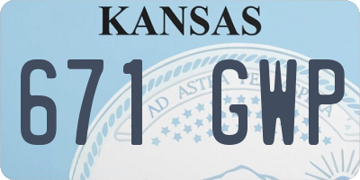 KS license plate 671GWP