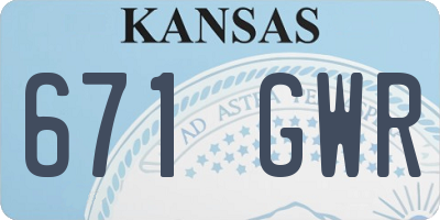 KS license plate 671GWR
