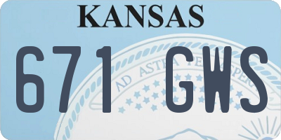 KS license plate 671GWS