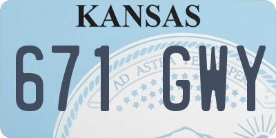 KS license plate 671GWY