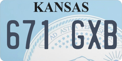KS license plate 671GXB