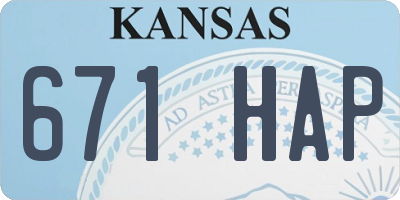 KS license plate 671HAP