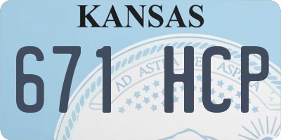 KS license plate 671HCP