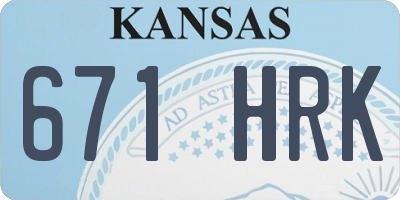 KS license plate 671HRK