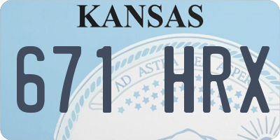 KS license plate 671HRX