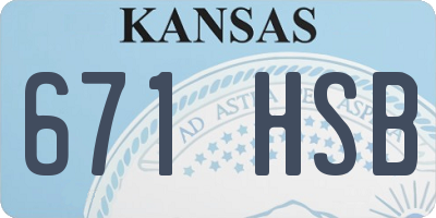KS license plate 671HSB