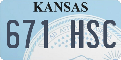 KS license plate 671HSC