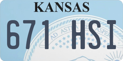 KS license plate 671HSI