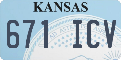 KS license plate 671ICV