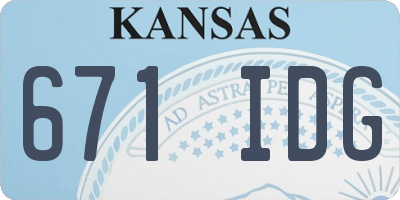 KS license plate 671IDG