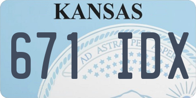 KS license plate 671IDX