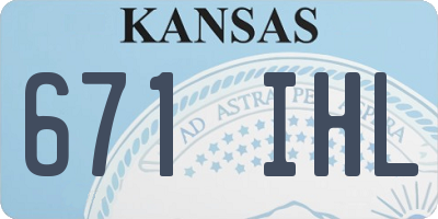KS license plate 671IHL