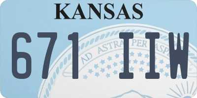 KS license plate 671IIW