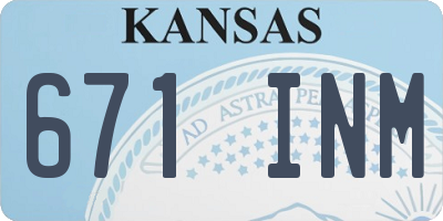 KS license plate 671INM