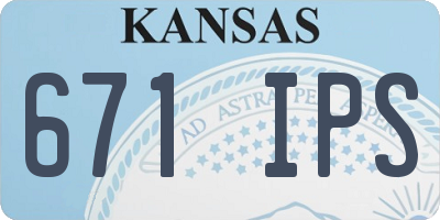 KS license plate 671IPS