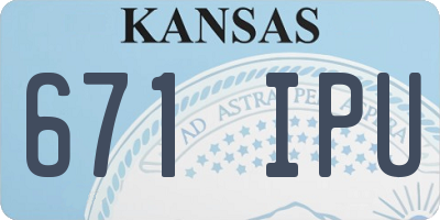 KS license plate 671IPU