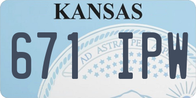 KS license plate 671IPW