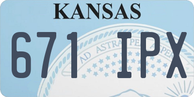 KS license plate 671IPX