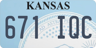 KS license plate 671IQC