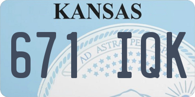 KS license plate 671IQK