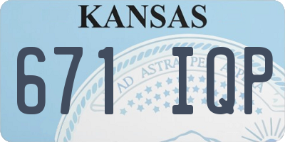 KS license plate 671IQP