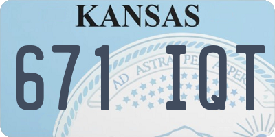 KS license plate 671IQT