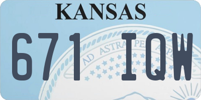 KS license plate 671IQW