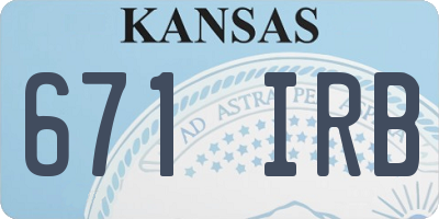 KS license plate 671IRB