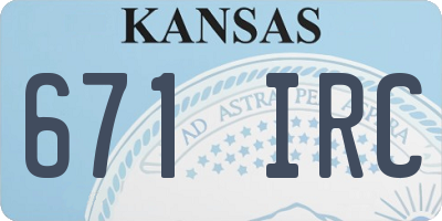 KS license plate 671IRC