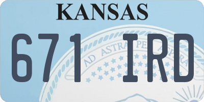 KS license plate 671IRD