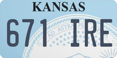 KS license plate 671IRE
