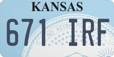 KS license plate 671IRF