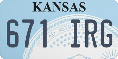 KS license plate 671IRG