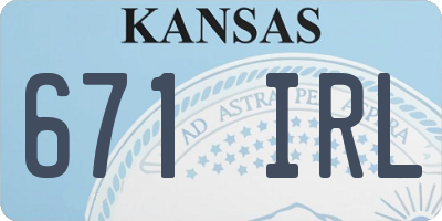 KS license plate 671IRL