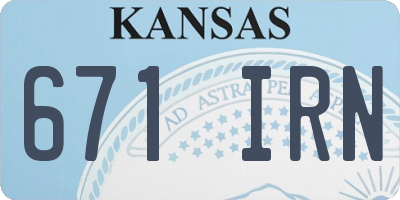 KS license plate 671IRN