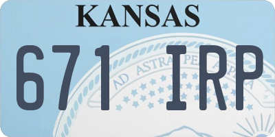 KS license plate 671IRP