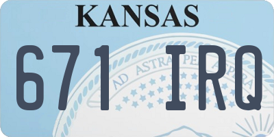 KS license plate 671IRQ
