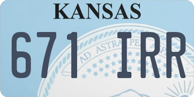 KS license plate 671IRR