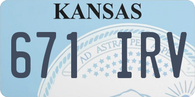 KS license plate 671IRV