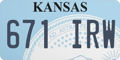 KS license plate 671IRW