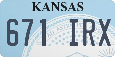 KS license plate 671IRX