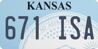 KS license plate 671ISA