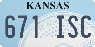 KS license plate 671ISC