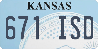 KS license plate 671ISD