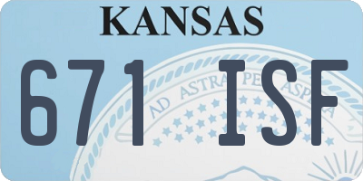 KS license plate 671ISF