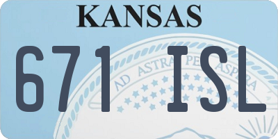 KS license plate 671ISL