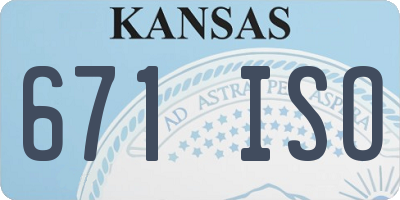 KS license plate 671ISO
