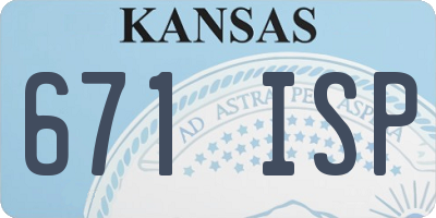 KS license plate 671ISP