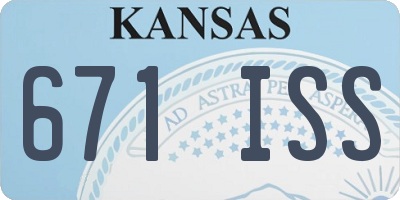 KS license plate 671ISS